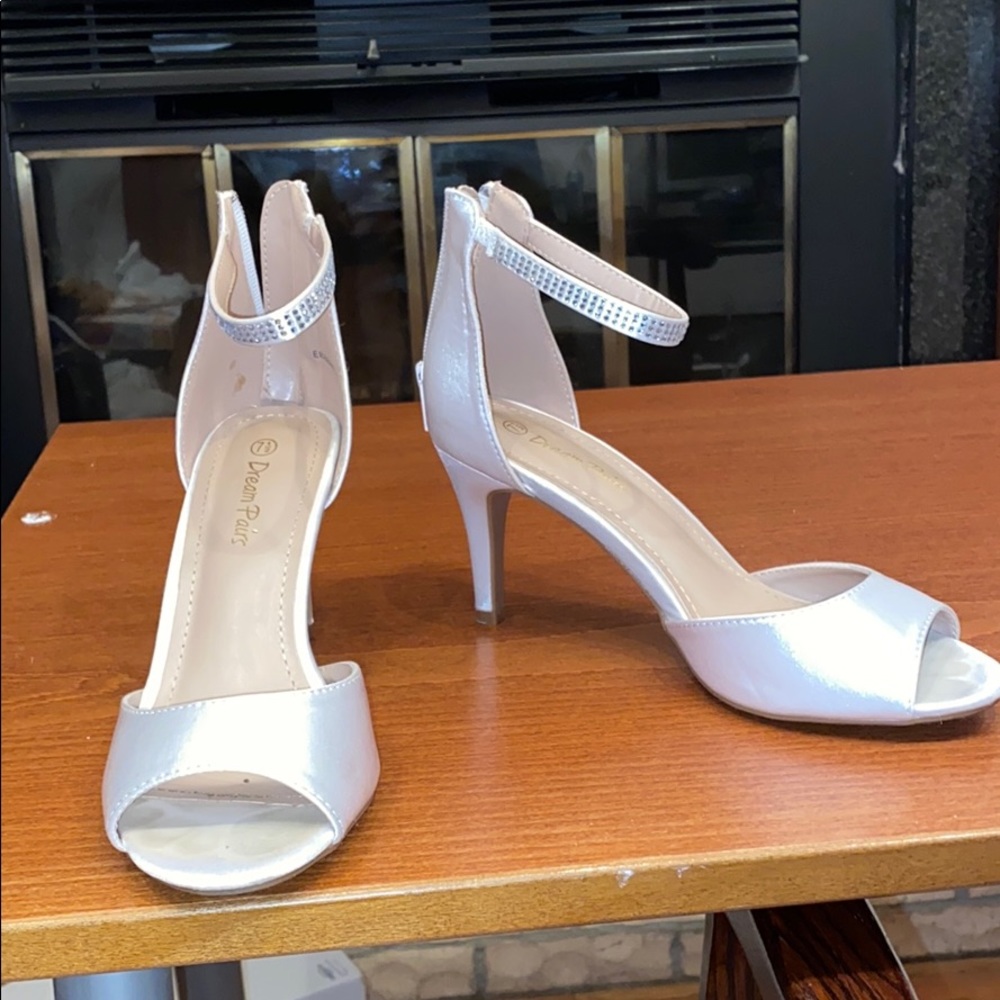 White 3 in heels